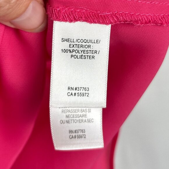 Laundry by Shelli Segal Sleeveless Drape Blouse Women’s Large Hot Pink V-Neck - Picture 11 of 15